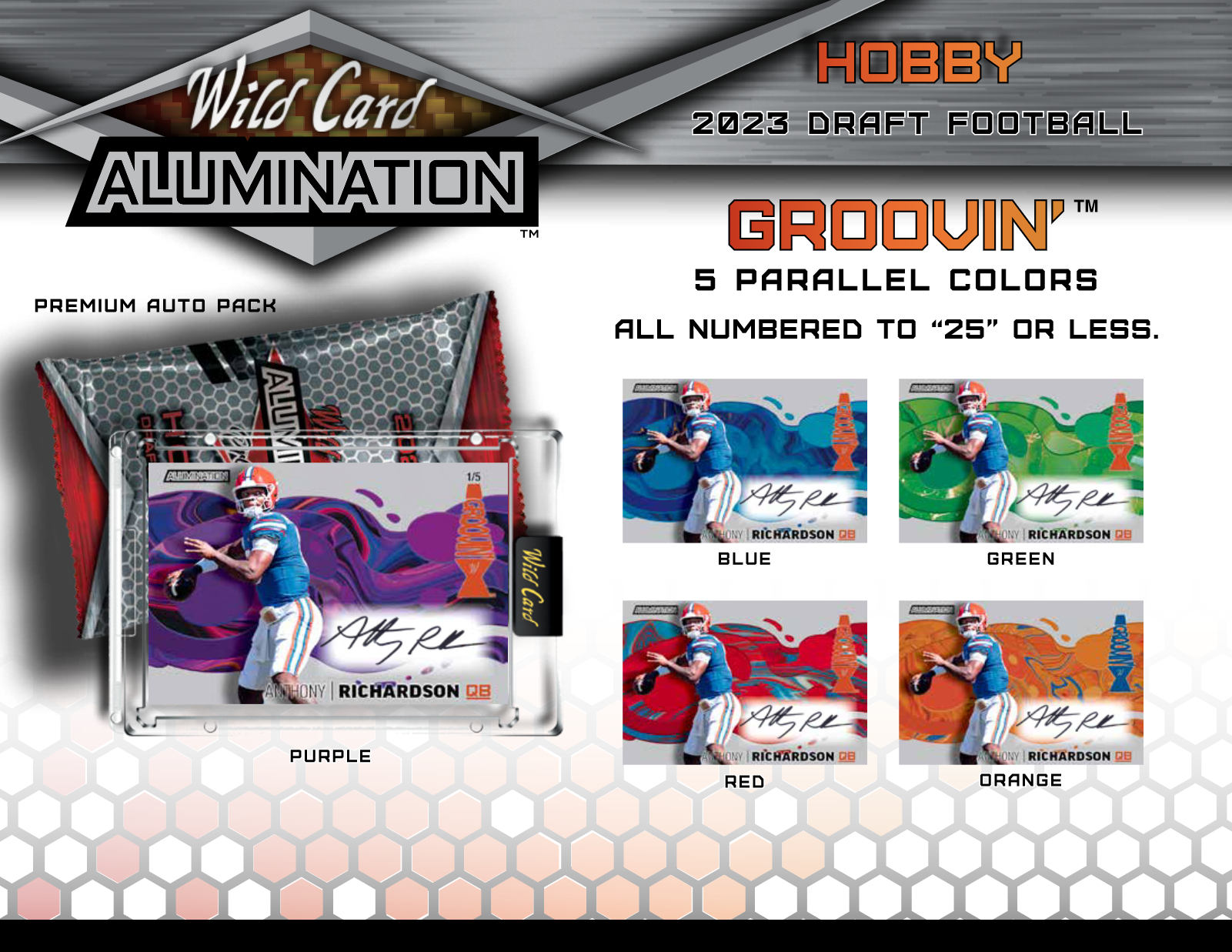 2023 Wild Card Alumination Draft Football Hobby 12 Box Case - Image 5
