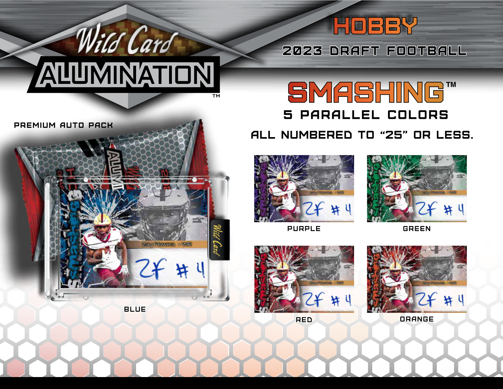 2023 Wild Card Alumination Draft Football Hobby 12 Box Case - Image 7