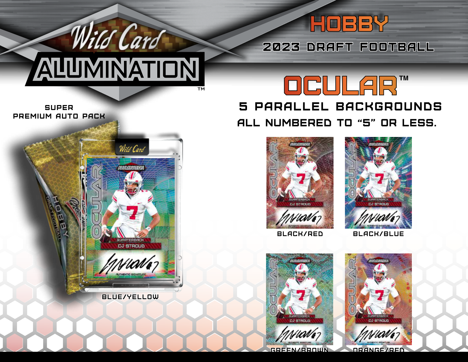 2023 Wild Card Alumination Draft Football Hobby 12 Box Case - Image 8