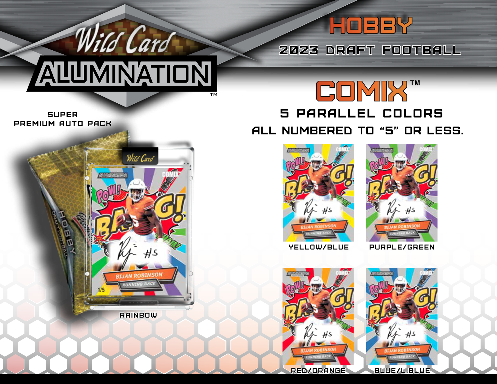 2023 Wild Card Alumination Draft Football Hobby 12 Box Case - Image 9