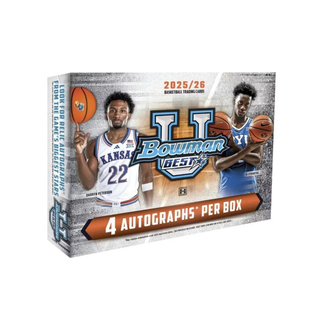 2025-26 Bowman’s Best University Basketball Hobby 12 Box Case